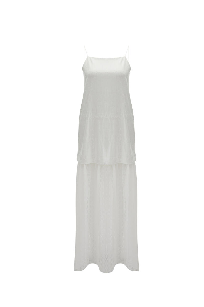 Beyaz Regular Fit Elbise - 6