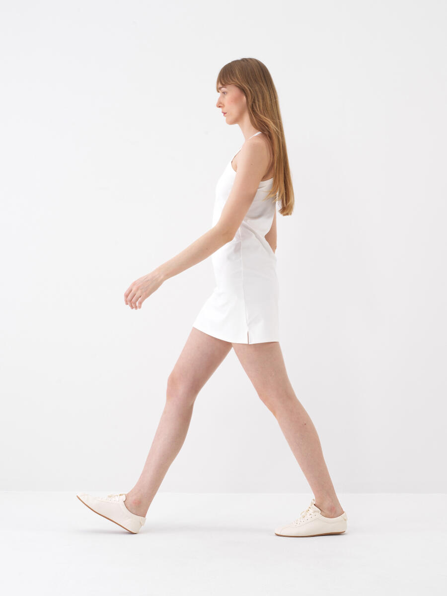 Beyaz Regular Fit Elbise - 3