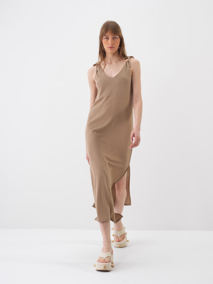 Camel Regular Fit Pamuklu Elbise - 2