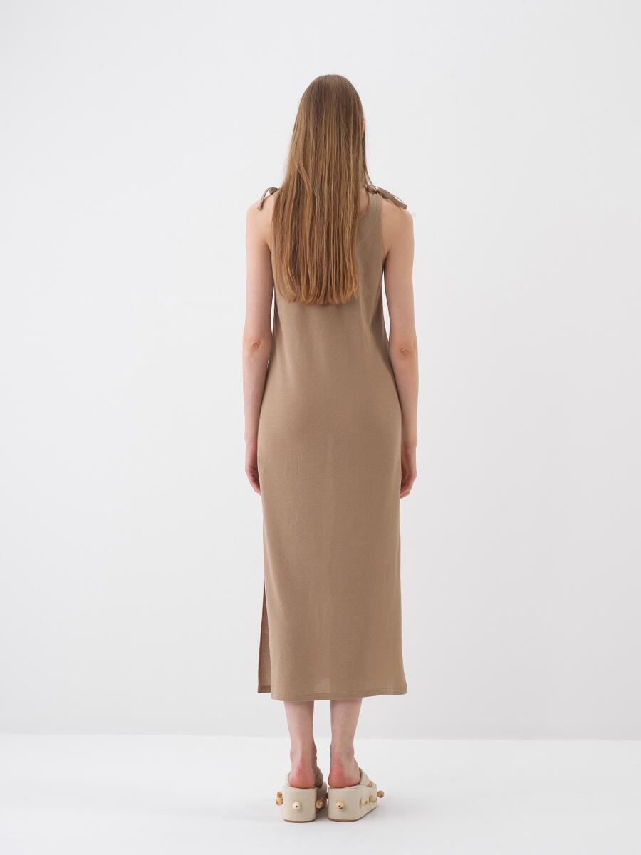 Camel Regular Fit Pamuklu Elbise - 5