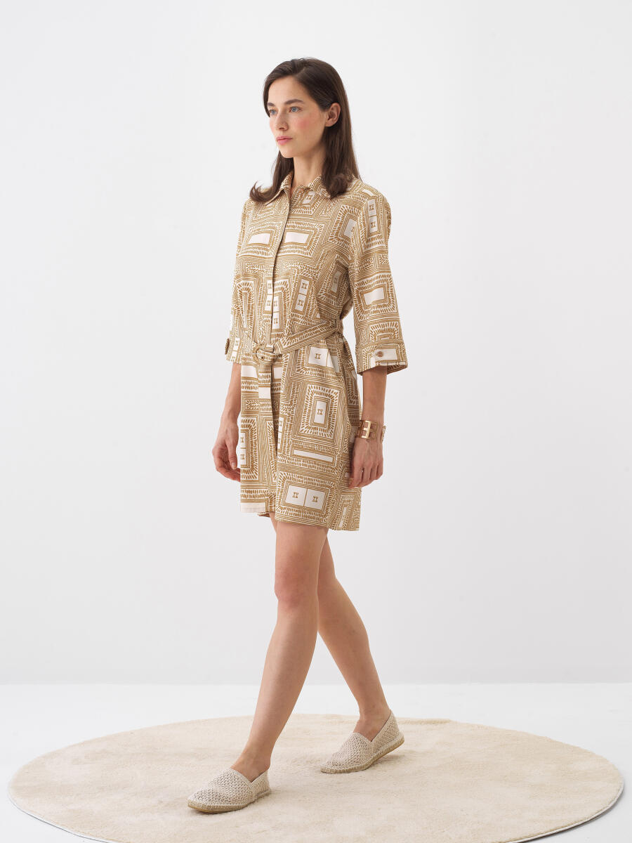 Camel Regular Fit Pamuklu Elbise - 4