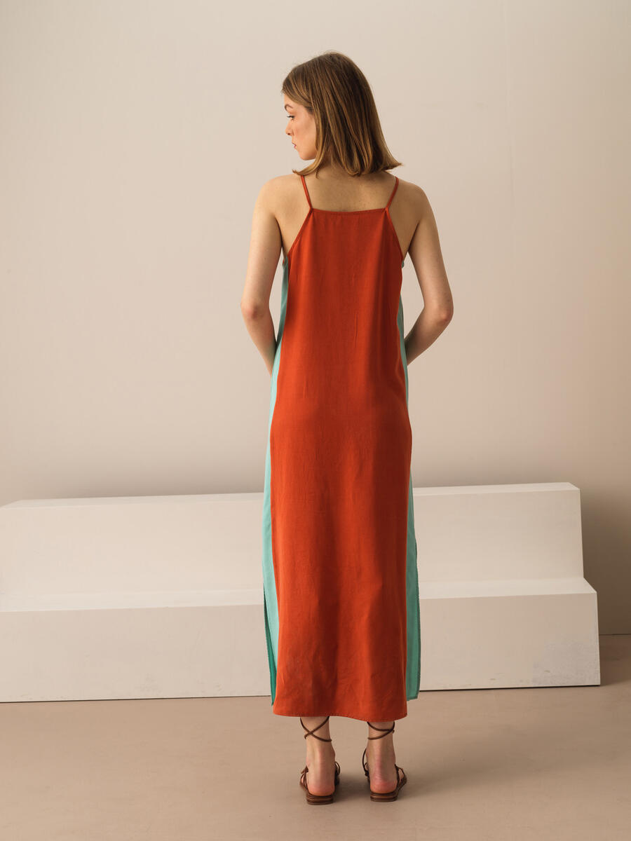 Kiremit Rengi Regular Fit Elbise - 4