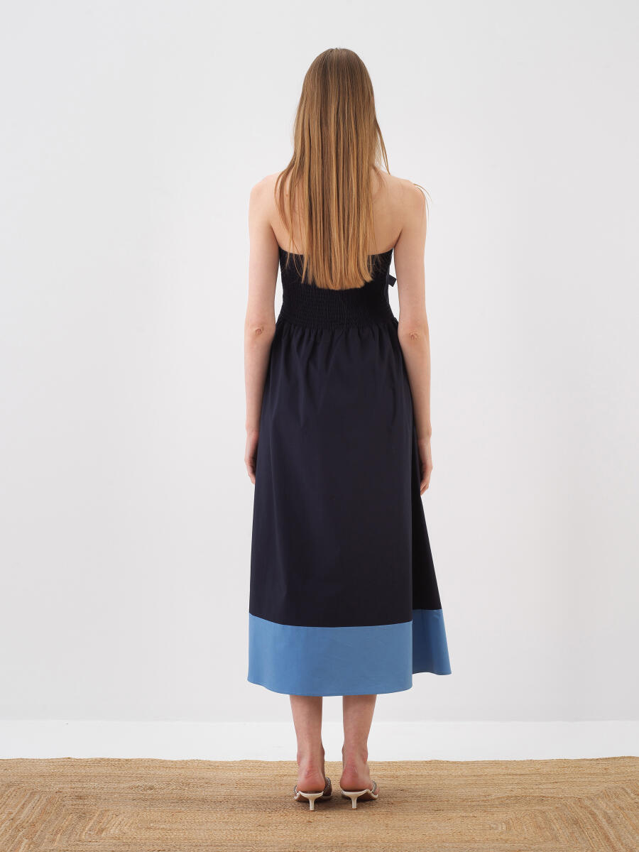 Lacivert Regular Fit Pamuklu Elbise - 6