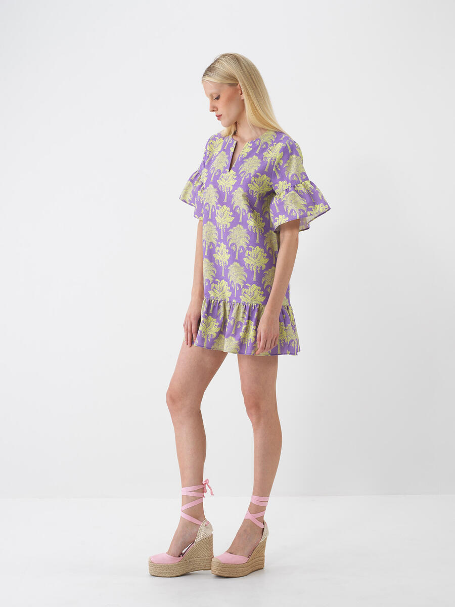 Lila Regular Fit Pamuklu Elbise - 2