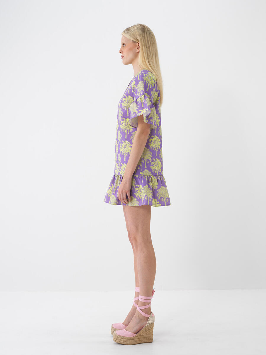 Lila Regular Fit Pamuklu Elbise - 4