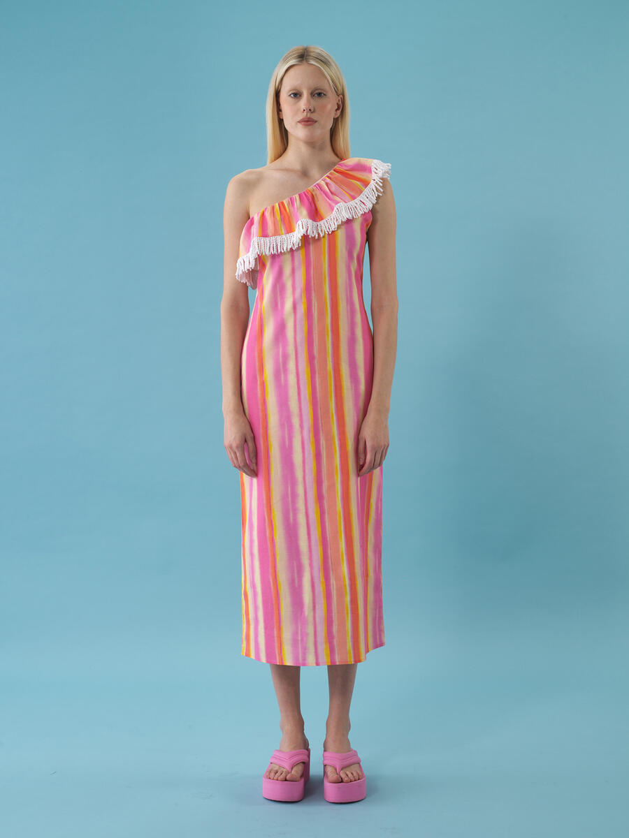 Pembe Regular Fit Pamuklu Elbise