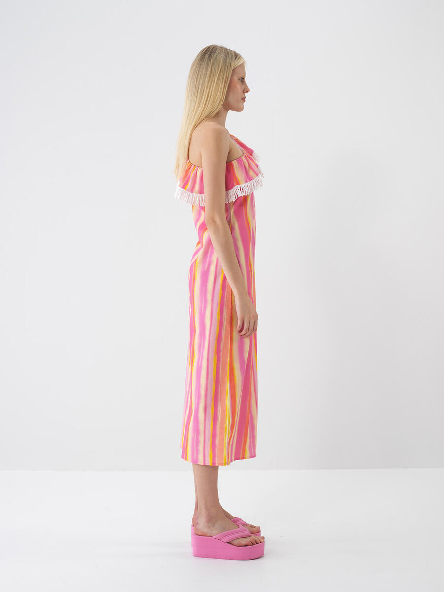 Pembe Regular Fit Pamuklu Elbise - 6