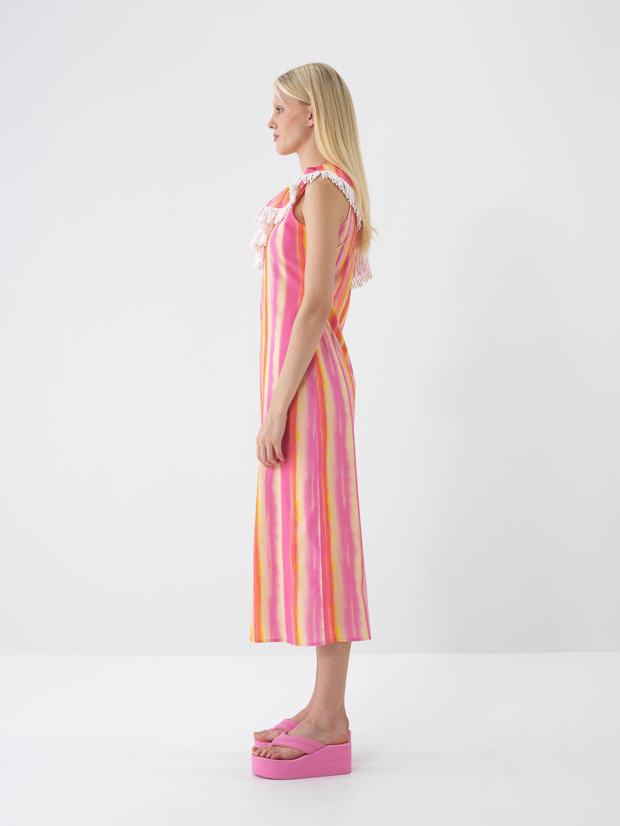 Pembe Regular Fit Pamuklu Elbise - 7