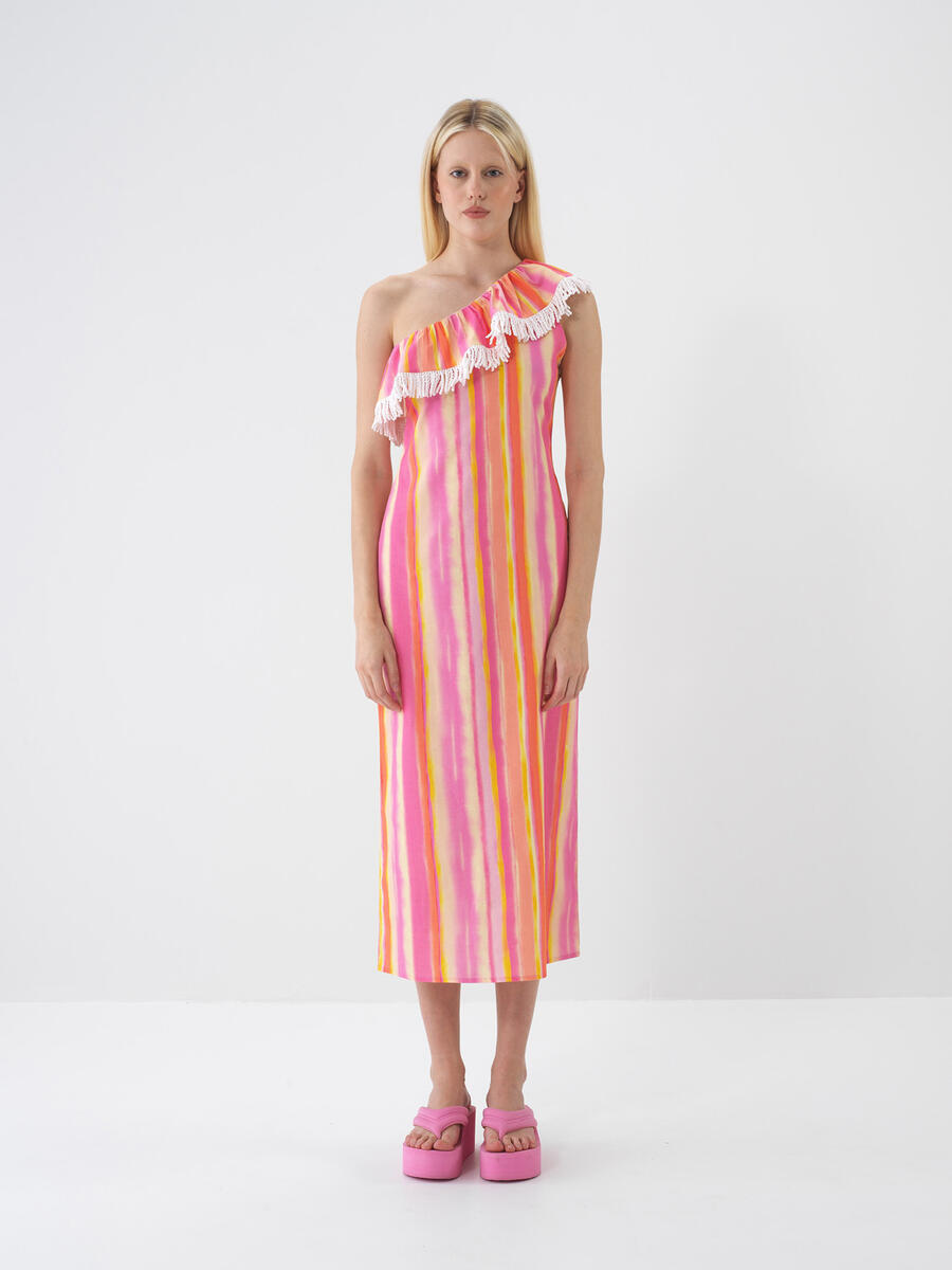 Pembe Regular Fit Pamuklu Elbise - 5
