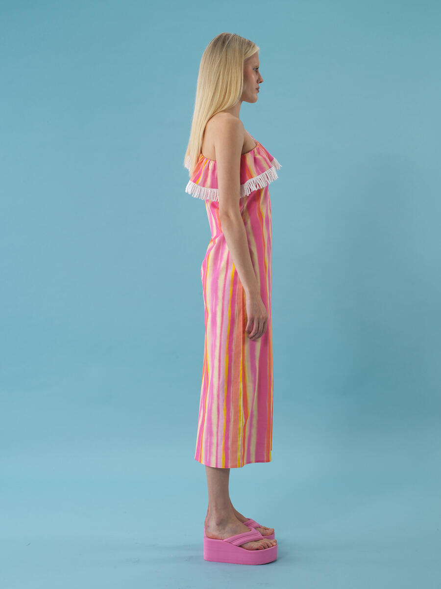 Pembe Regular Fit Pamuklu Elbise - 2