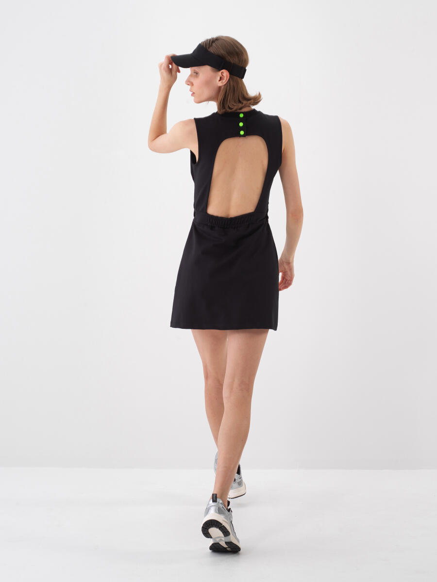 Siyah Regular Fit Pamuklu Elbise - 6