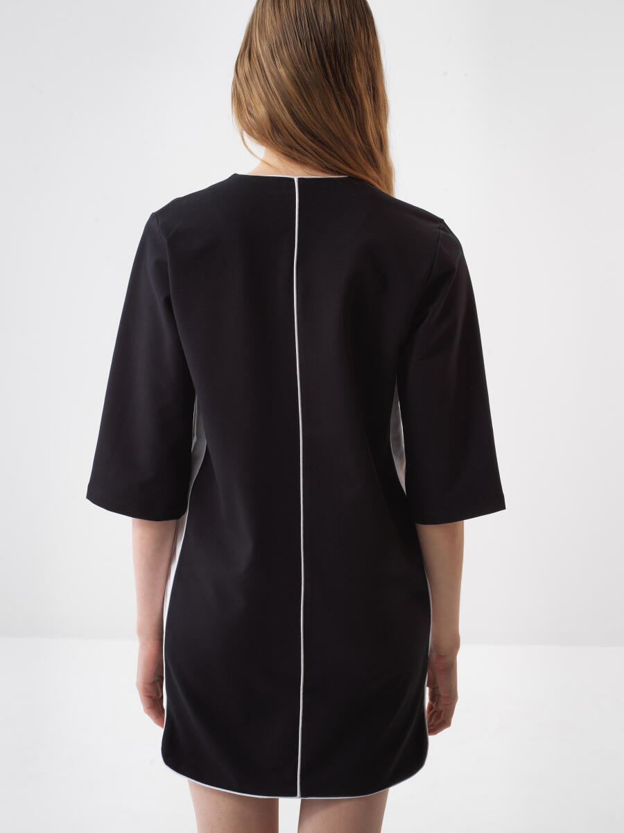 Siyah Regular Fit Pamuklu Elbise - 5