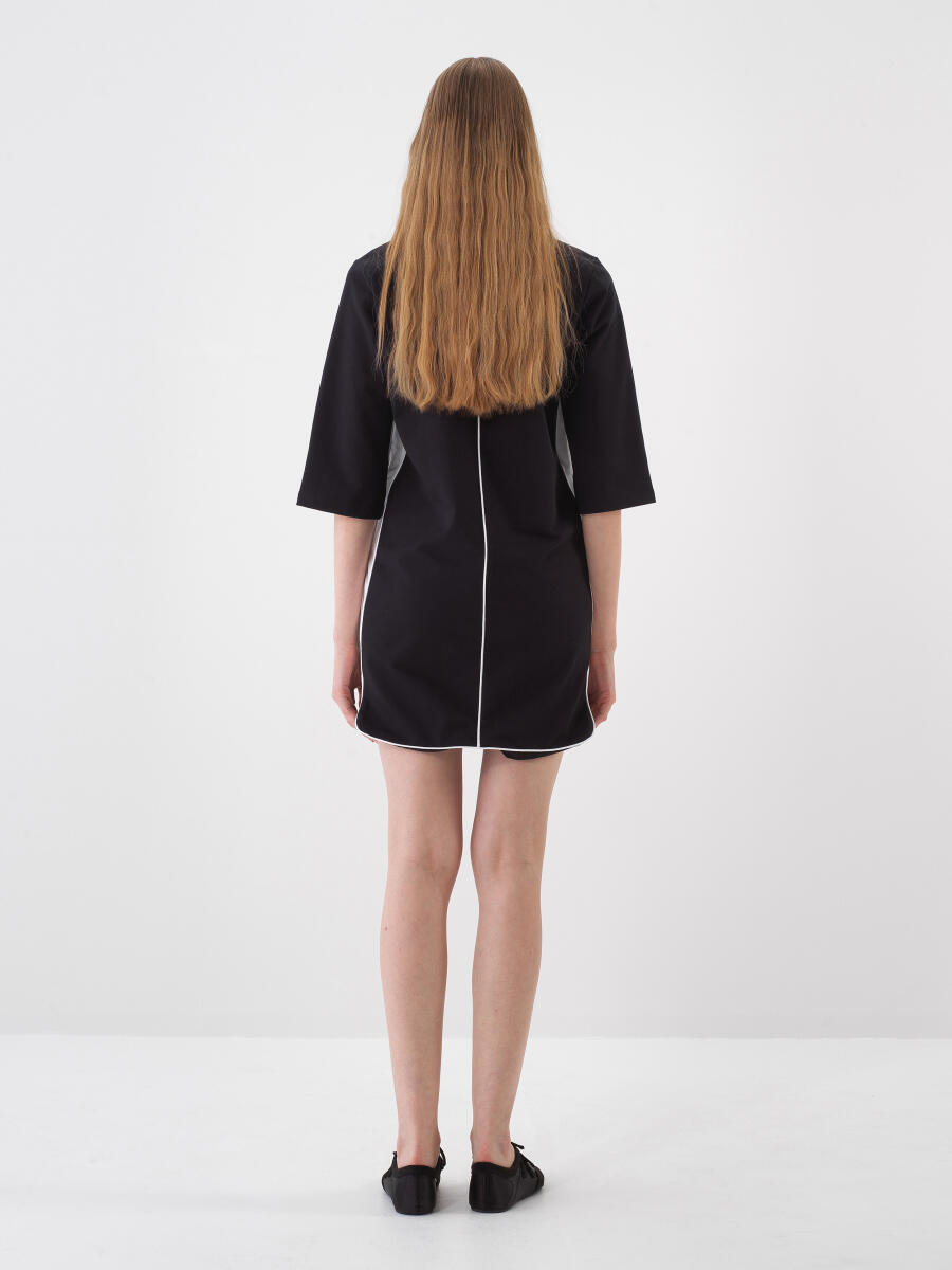 Siyah Regular Fit Pamuklu Elbise - 6