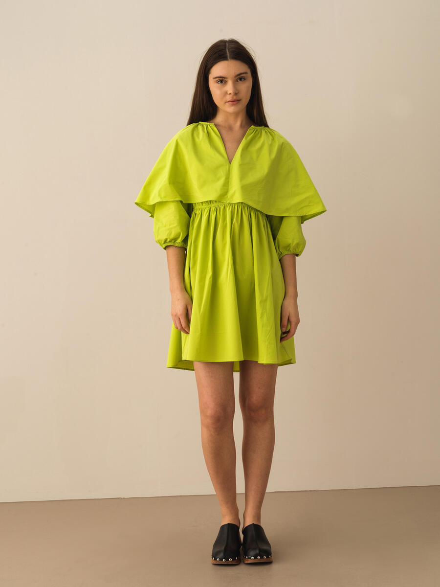 Yeşil Oversize Pamuklu Elbise