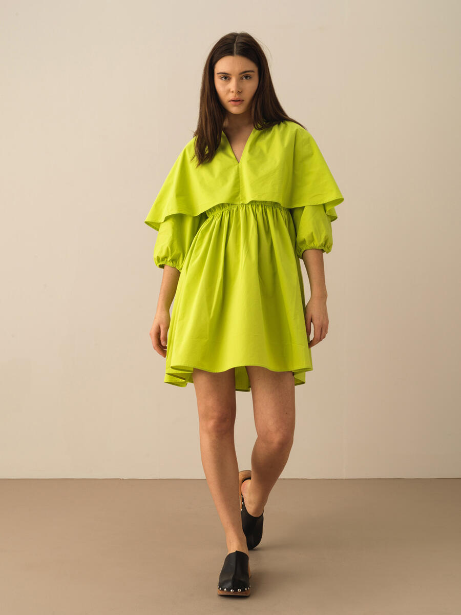 Yeşil Oversize Pamuklu Elbise - 2