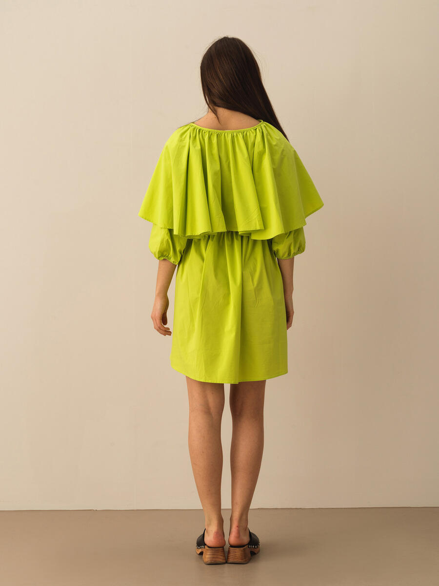 Yeşil Oversize Pamuklu Elbise - 4