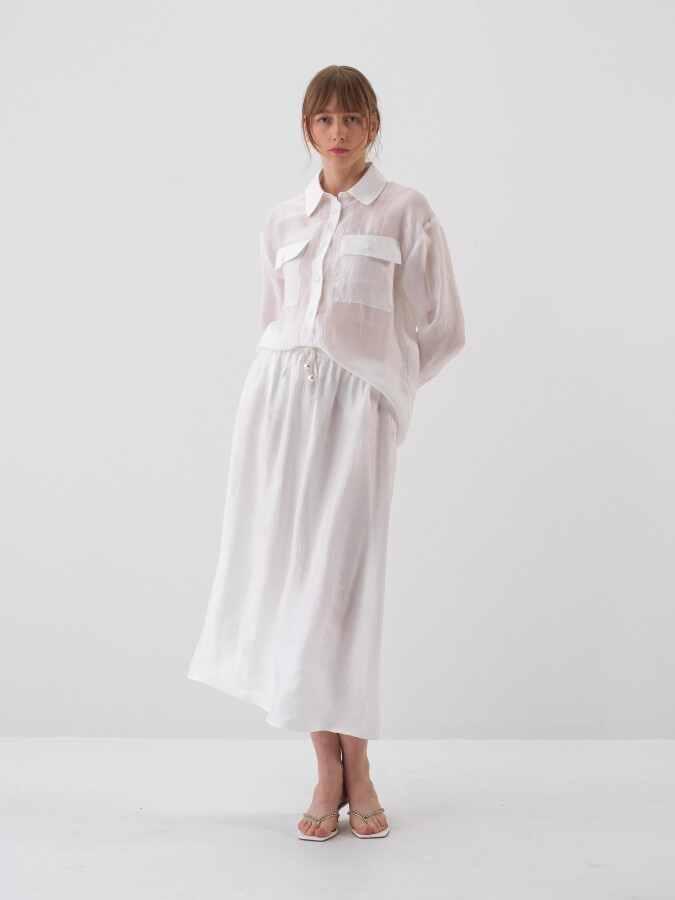 Beyaz Regular Fit Etek - Xint