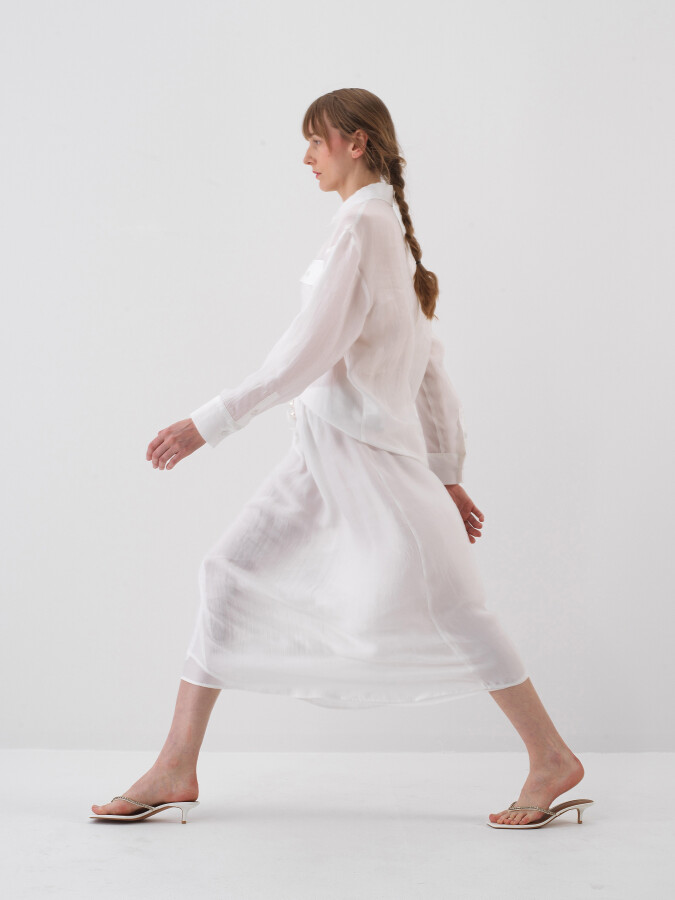 Beyaz Regular Fit Etek - Xint