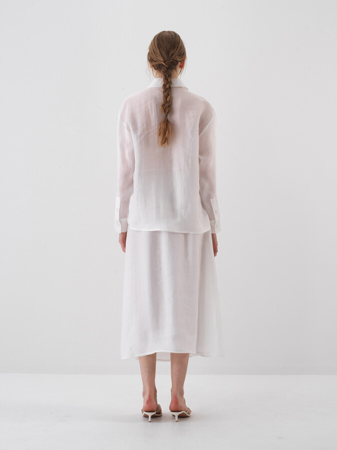 Beyaz Regular Fit Etek - Xint