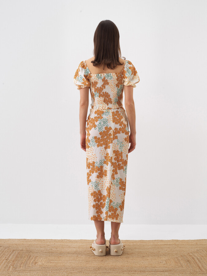 Beyaz Regular Fit Pamuklu Etek - Xint