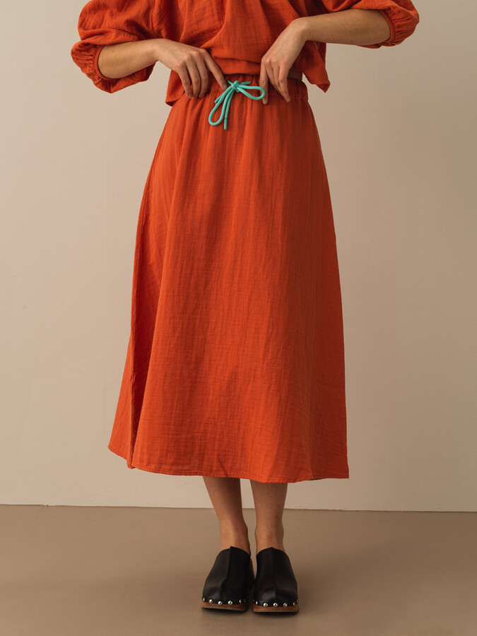 Kiremit Rengi Regular Fit Pamuklu Etek - Xint