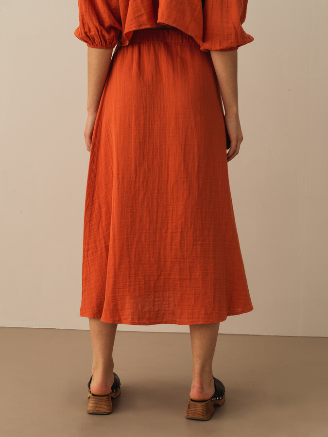 Kiremit Rengi Regular Fit Pamuklu Etek - Xint