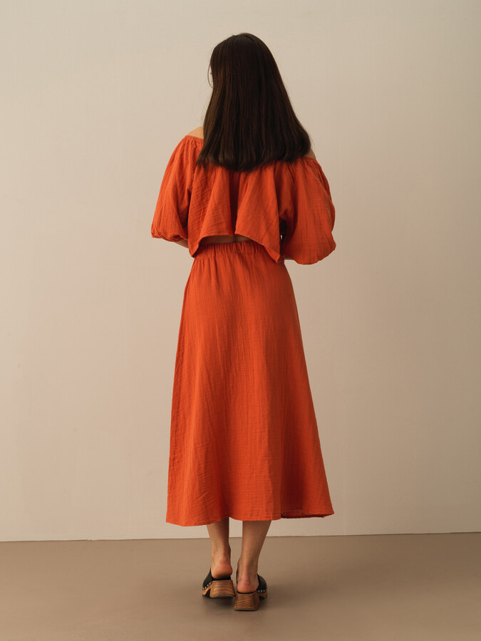 Kiremit Rengi Regular Fit Pamuklu Etek - Xint