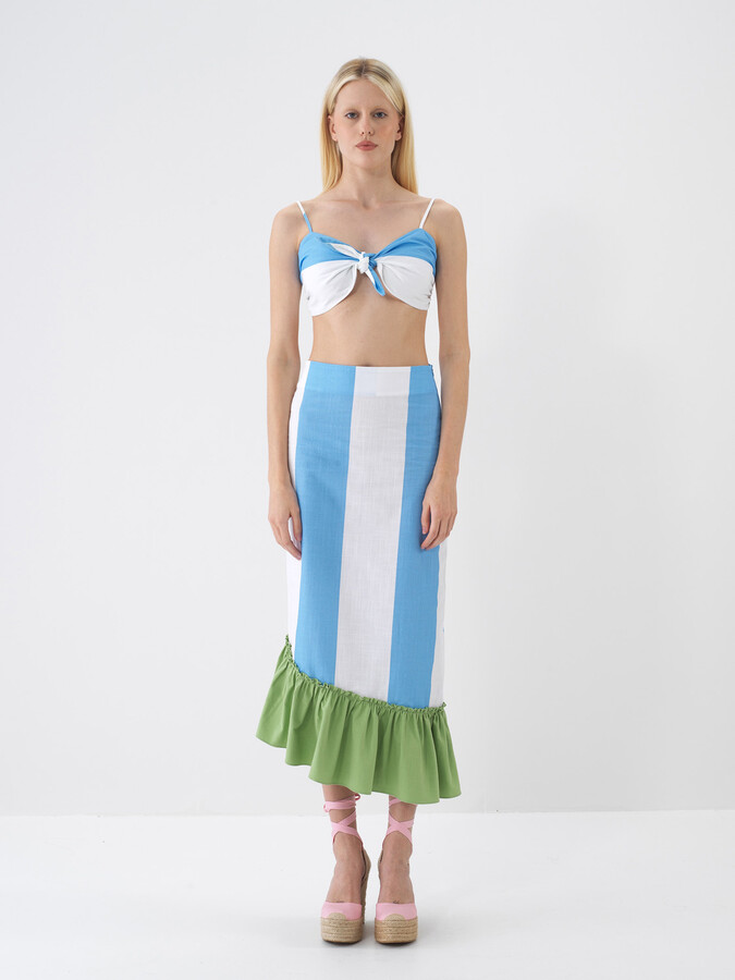 Mavi Regular Fit Pamuklu Etek - Xint