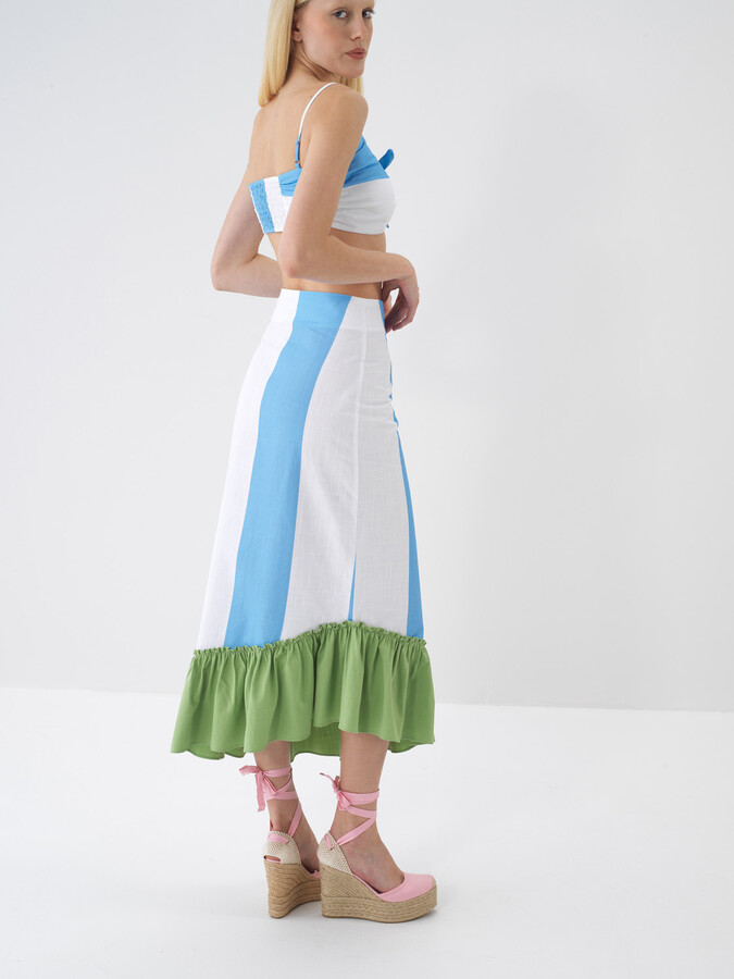 Mavi Regular Fit Pamuklu Etek - Xint