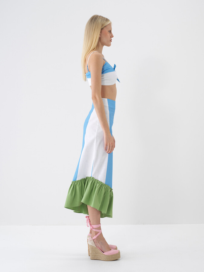 Mavi Regular Fit Pamuklu Etek - Xint