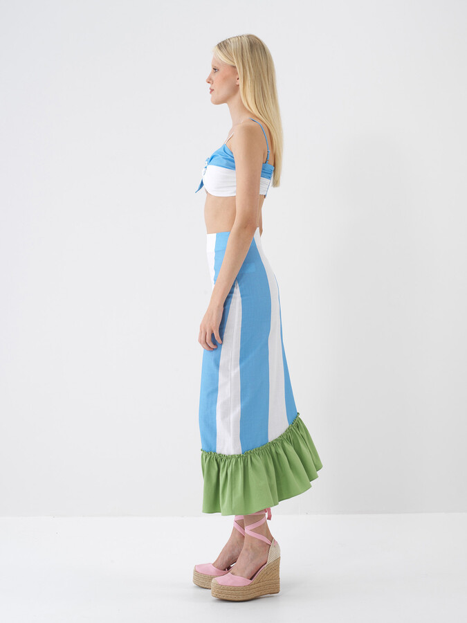 Mavi Regular Fit Pamuklu Etek - Xint