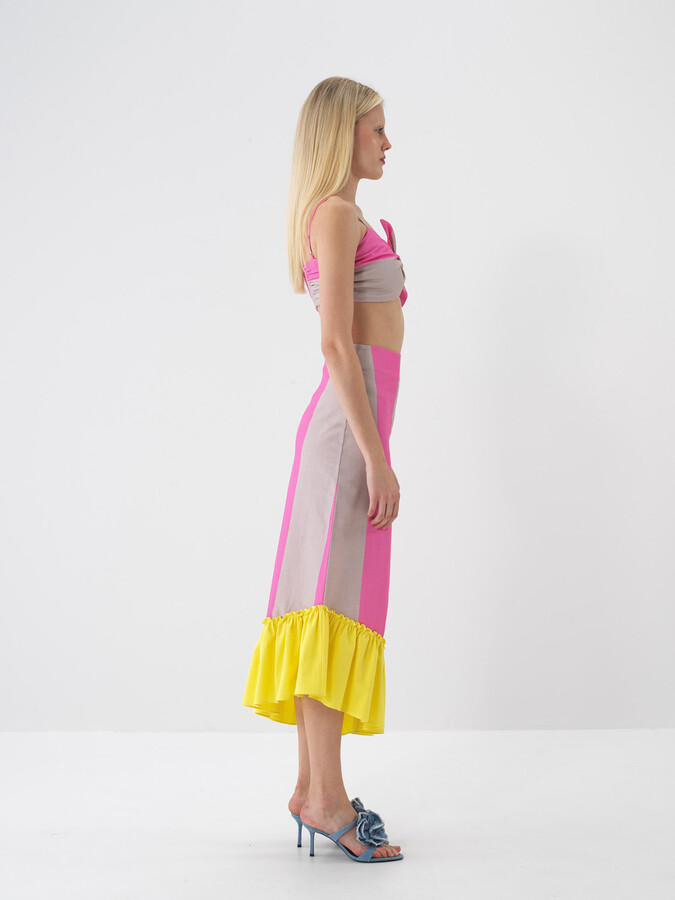 Pembe Regular Fit Pamuklu Etek - Xint