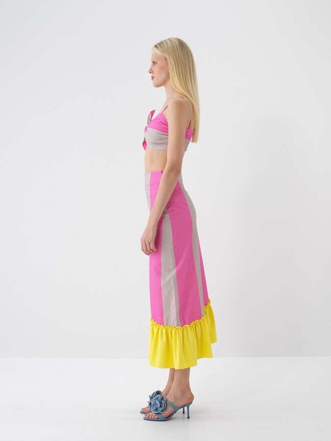 Pembe Regular Fit Pamuklu Etek - Xint