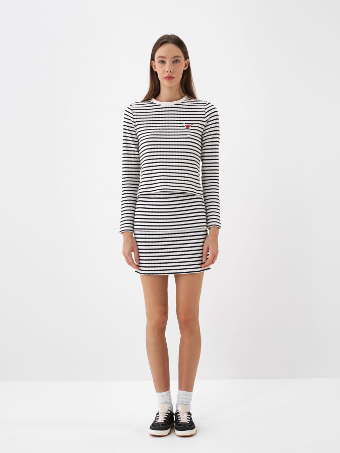 Siyah Pamuk Dokulu Slim Fit Etek - Xint