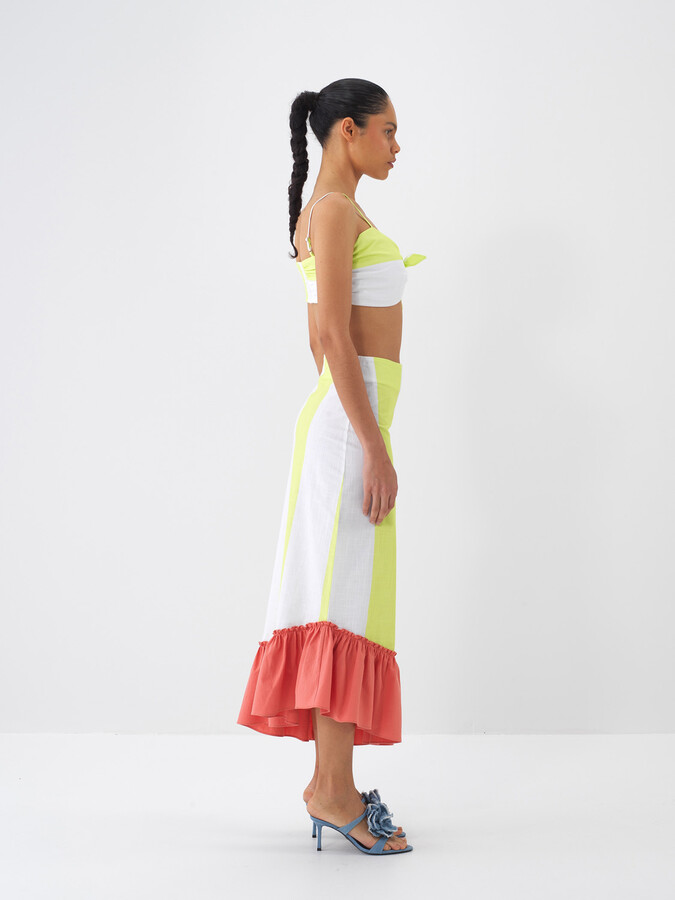 Yeşil Regular Fit Pamuklu Etek - Xint