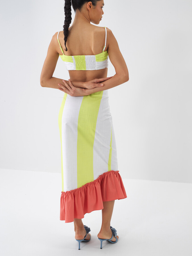 Yeşil Regular Fit Pamuklu Etek - Xint