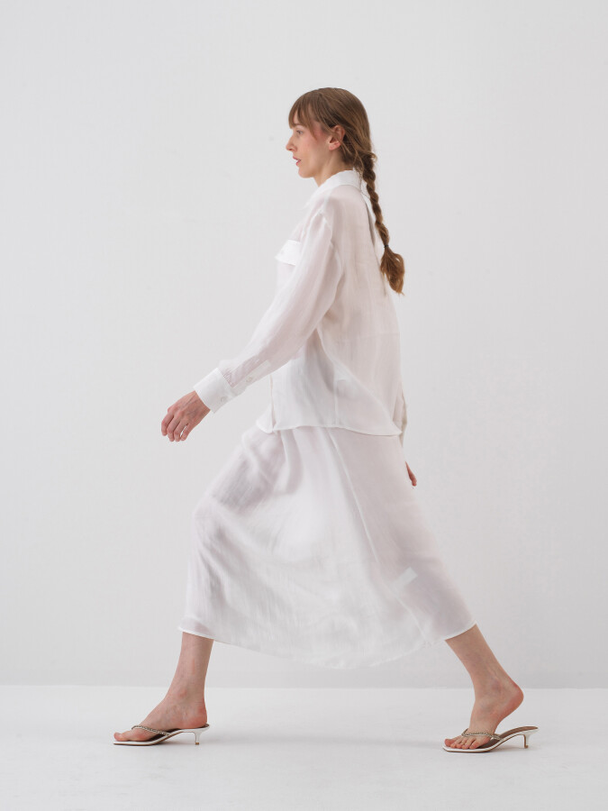 Beyaz Oversize Gömlek - Xint