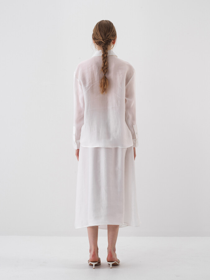 Beyaz Oversize Gömlek - Xint