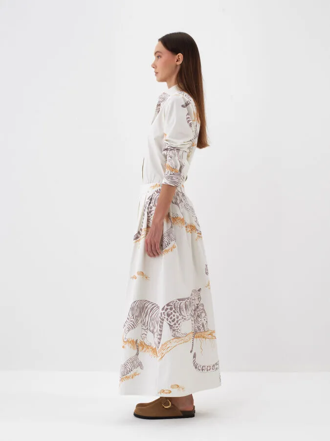 Ekru Pamuk Dokulu Regular Fit Gömlek - Xint