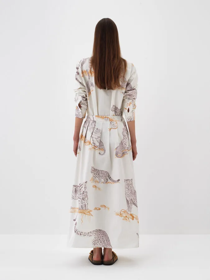 Ekru Pamuk Dokulu Regular Fit Gömlek - Xint