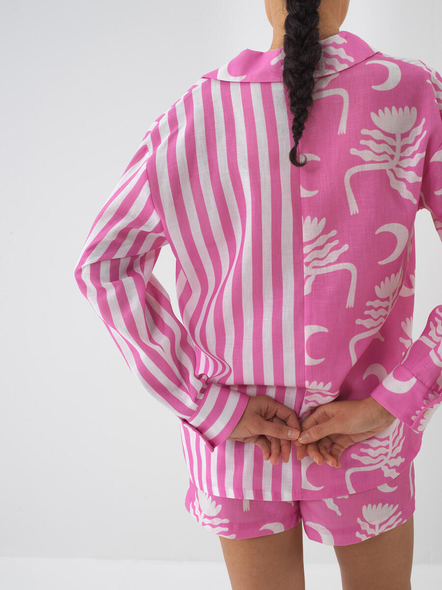 Pembe Oversize Gömlek - 5