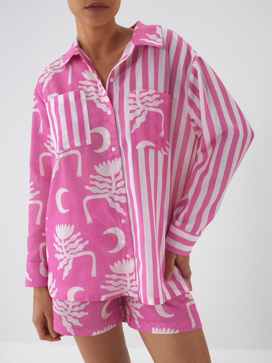 Pembe Oversize Gömlek