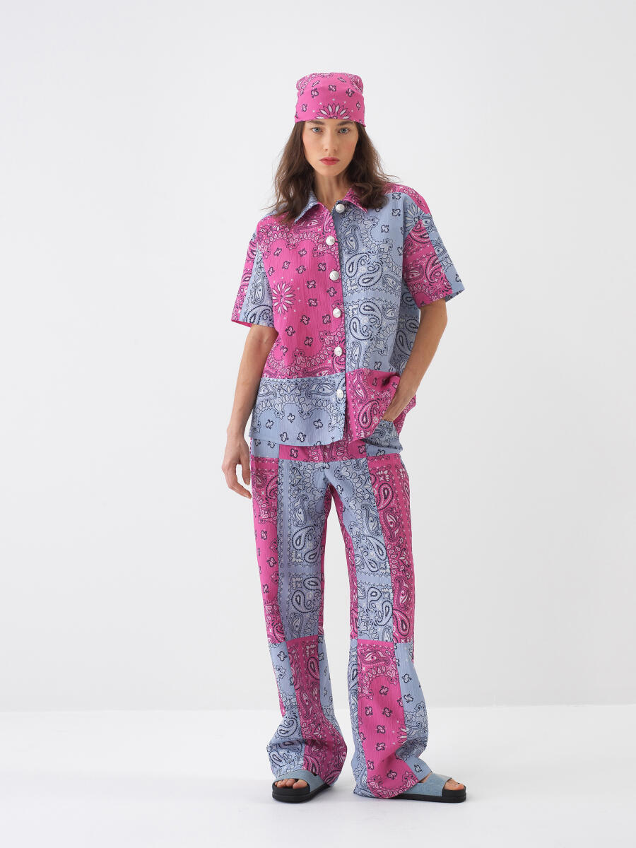Pembe Oversize Pamuklu Gömlek - 2