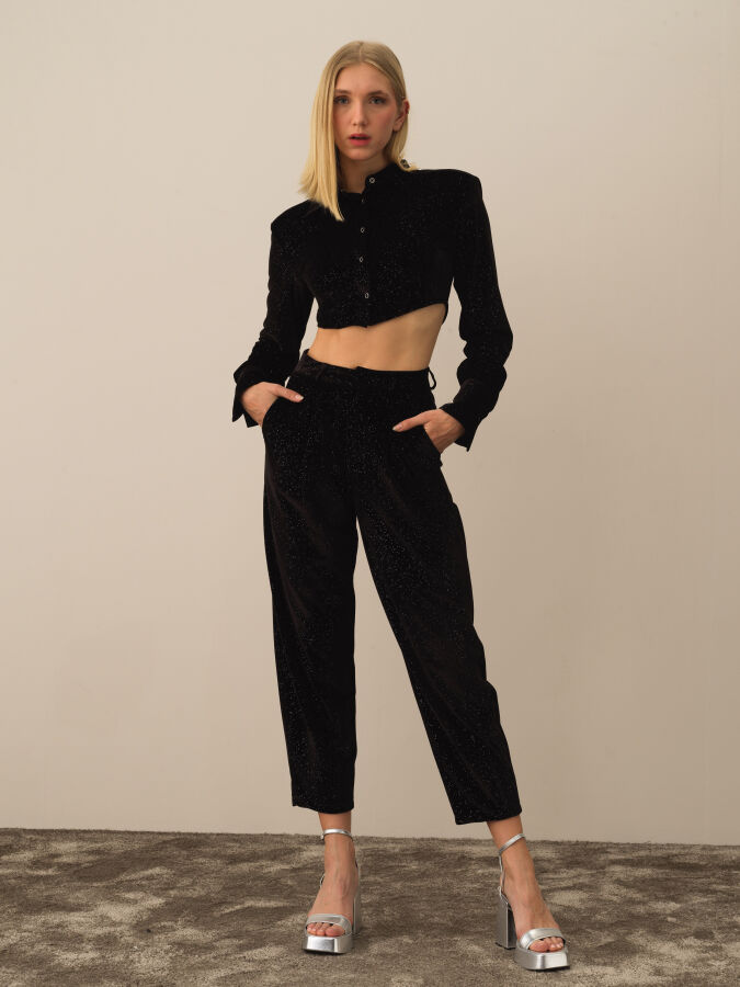 Siyah Esnek Dokulu Regular Fit Gömlek - Xint