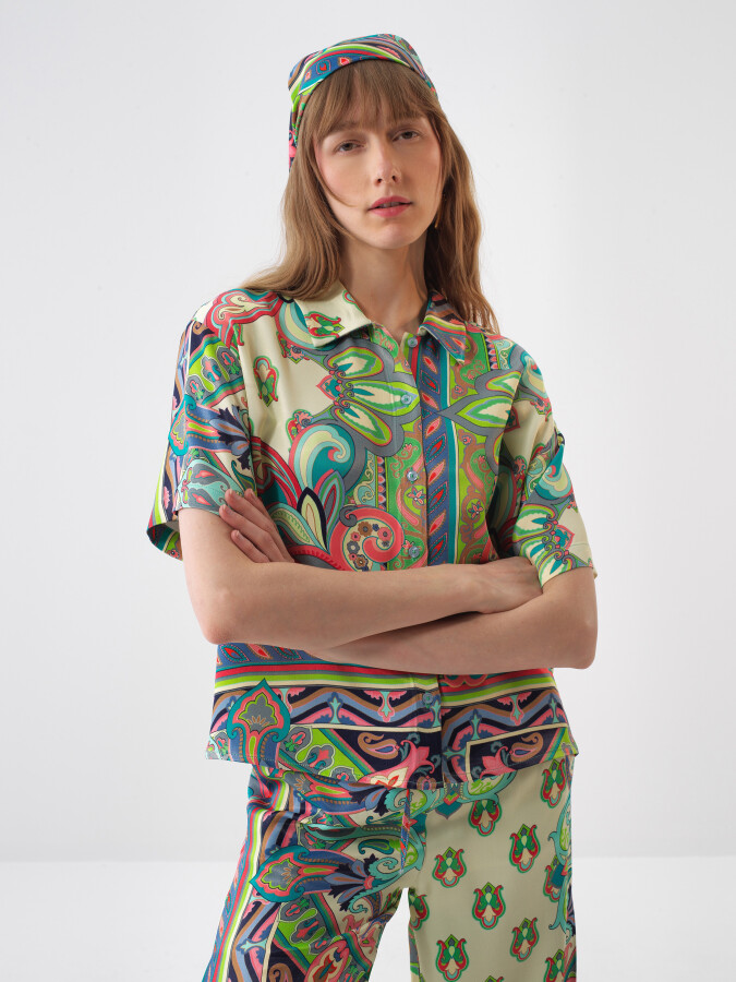 Yeşil Oversize Gömlek - Xint