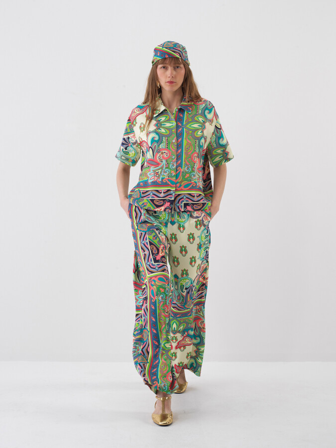 Yeşil Oversize Gömlek - Xint