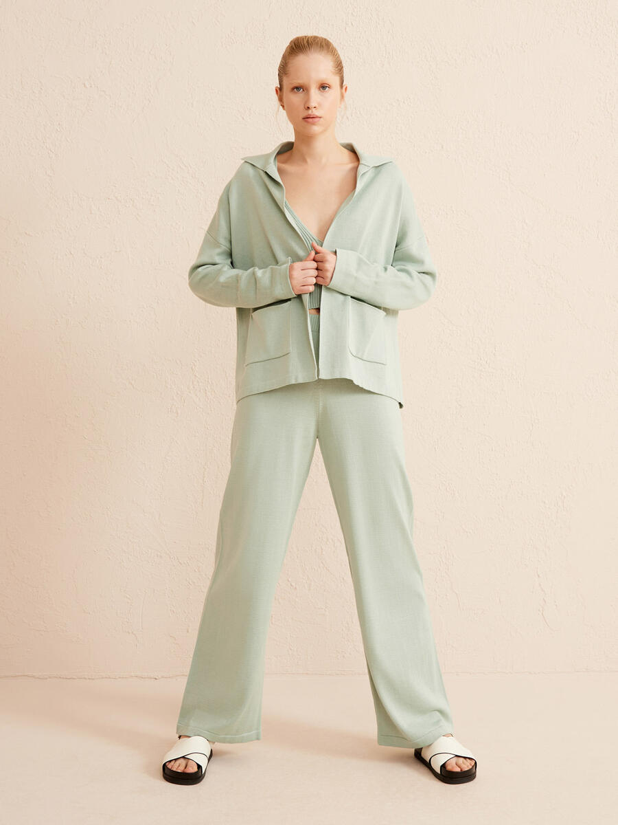 Mavi Oversize Pamuklu Ceket - 2