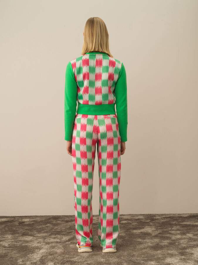 Yeşil Pamuk Dokulu Regular Fit Hırka - Xint