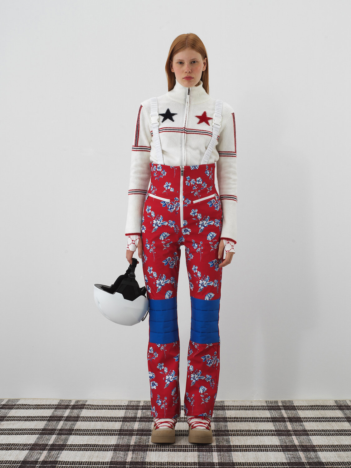 Kırmızı Softshell Dokulu Regular Fit Kayak Salopeti - Xint