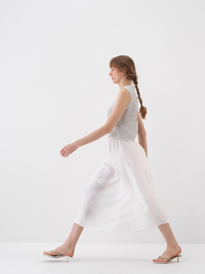 Beyaz Oversize Kazak - Xint